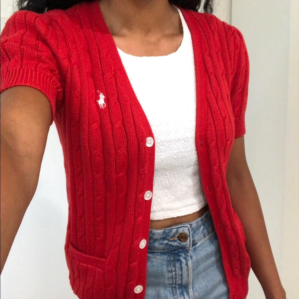Red Tommy Hilfiger Cardigan